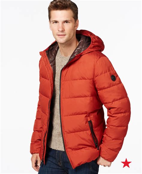 michael kors men's leather jacket|michael kors puffer jacket men's.